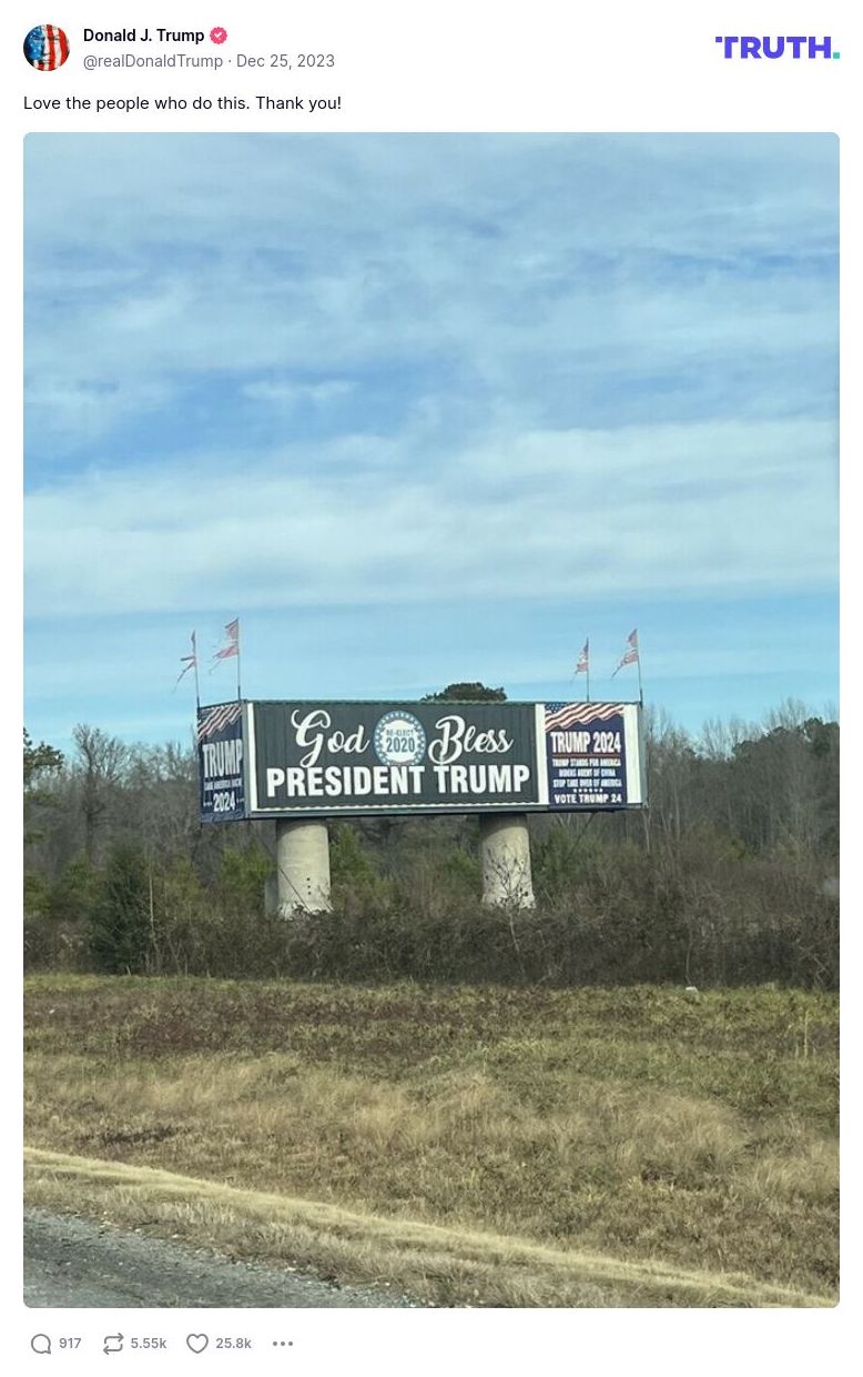 Post image from Donald Trump