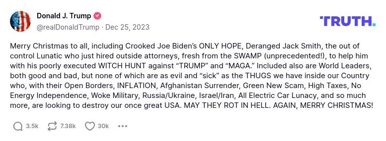 Post preview from Donald Trump