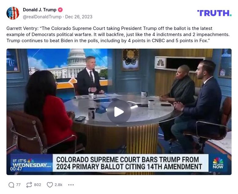 Post image from Donald Trump