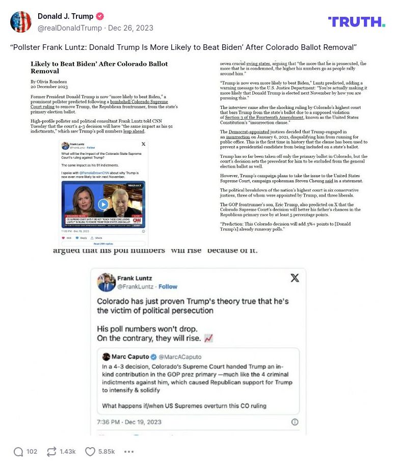 Post image from Donald Trump