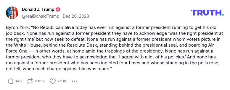 Post image from Donald Trump