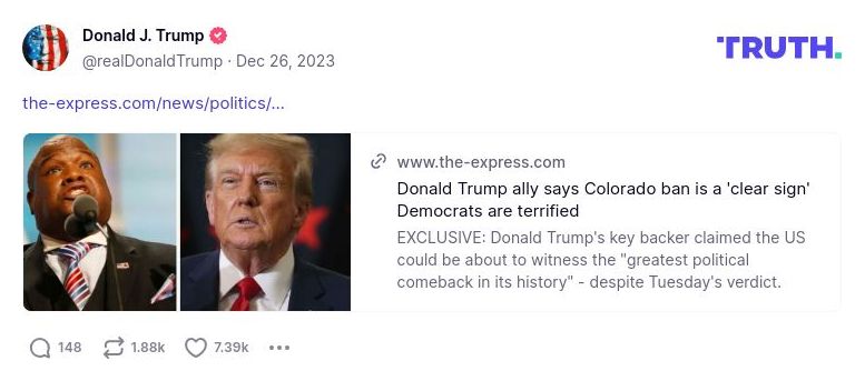 Post image from Donald Trump