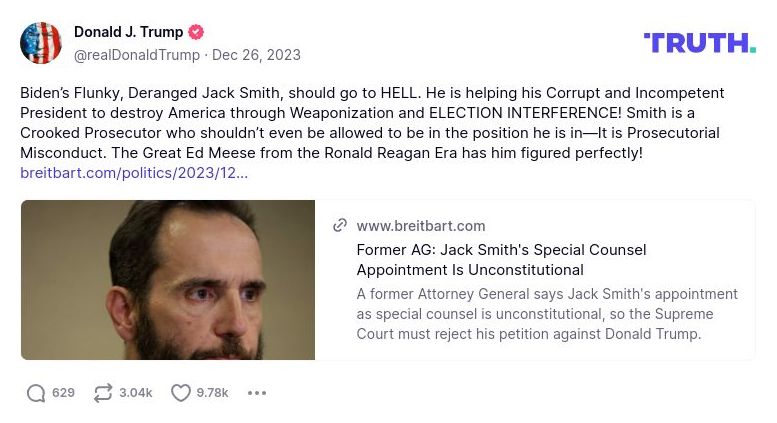 Post image from Donald Trump