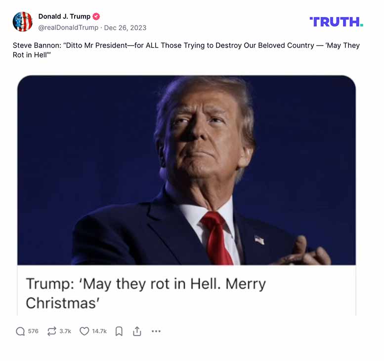 Post image from Donald Trump