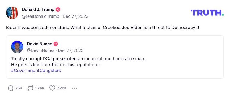 Post image from Donald Trump