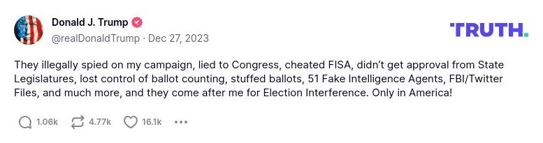 Post image from Donald Trump