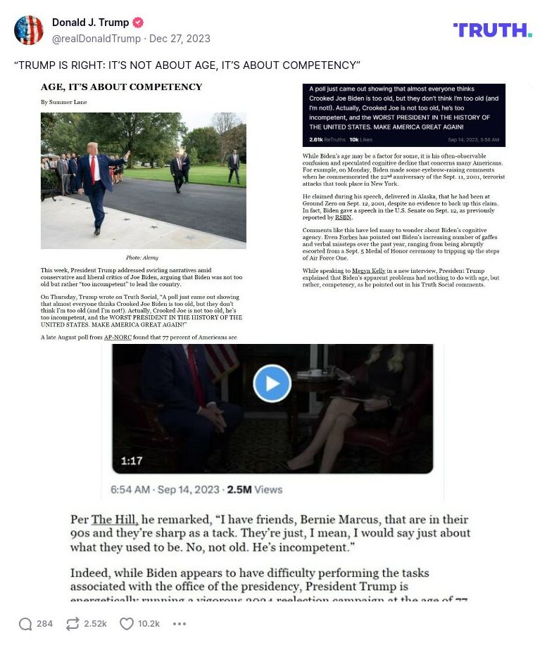 Post image from Donald Trump