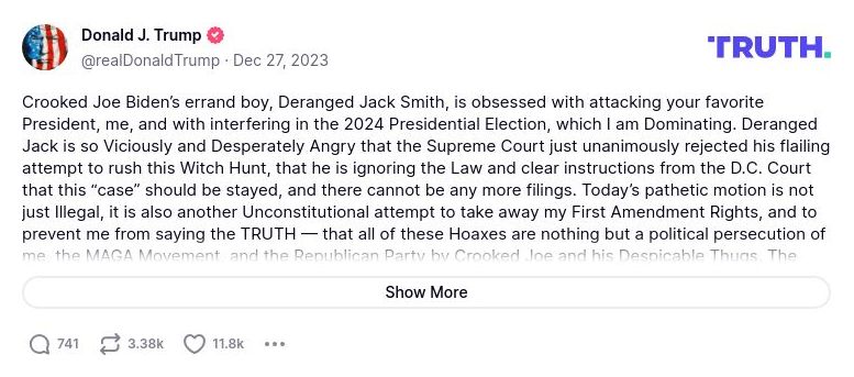 Post image from Donald Trump