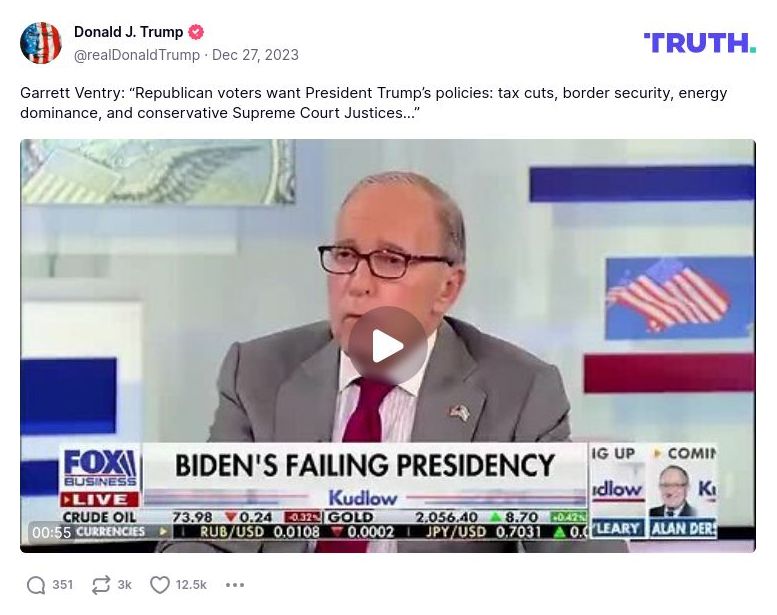 Post image from Donald Trump