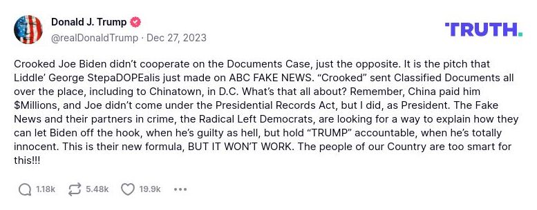 Post preview from Donald Trump