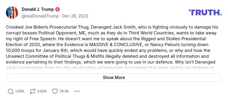 Post image from Donald Trump