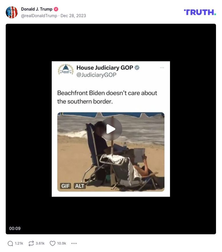 Post image from Donald Trump