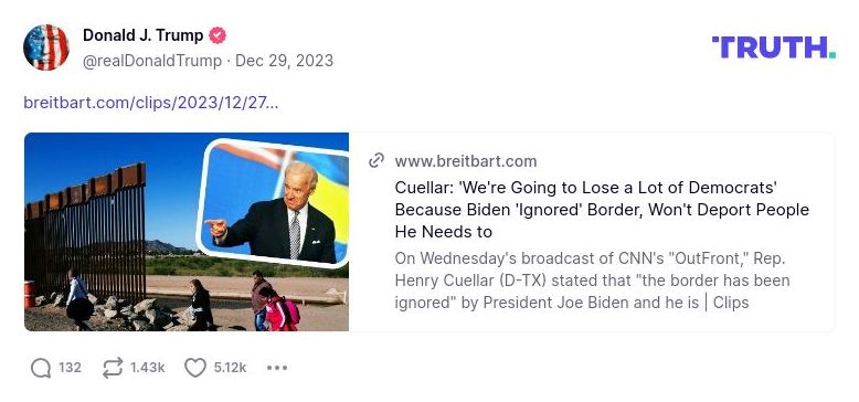 Post image from Donald Trump