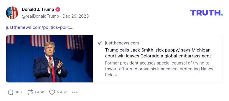 Post image from Donald Trump