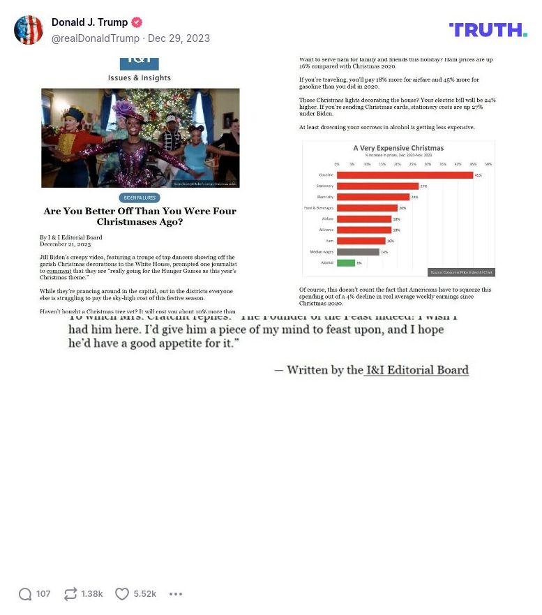 Post image from Donald Trump