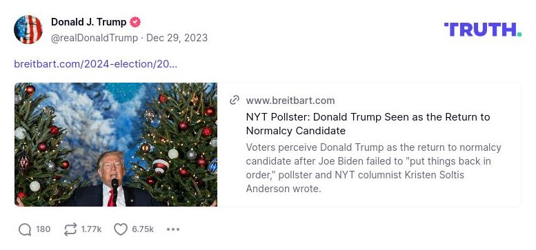 Post image from Donald Trump