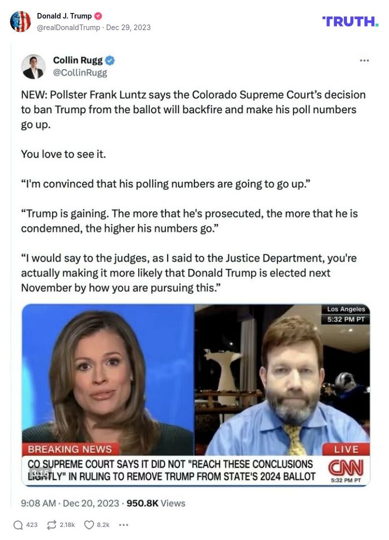 Post image from Donald Trump