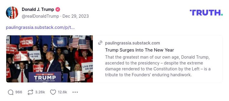 Post image from Donald Trump