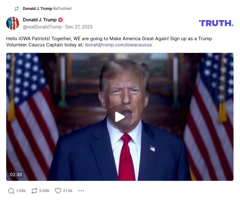 Post image from Donald Trump