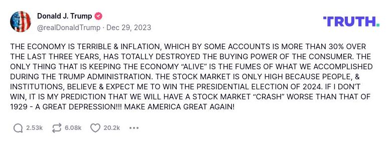 Post preview from Donald Trump