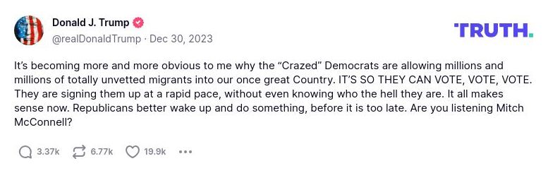 Post image from Donald Trump