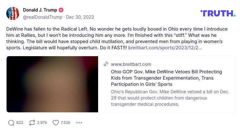 Post image from Donald Trump