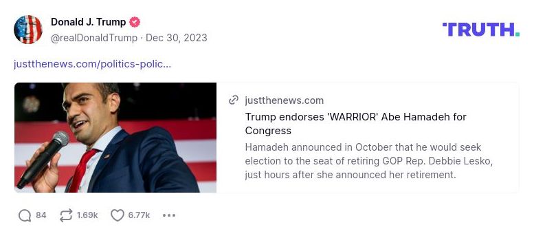 Post image from Donald Trump