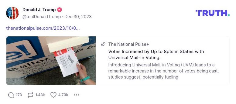 Post image from Donald Trump