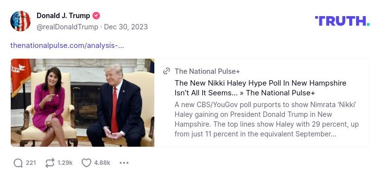 Post image from Donald Trump