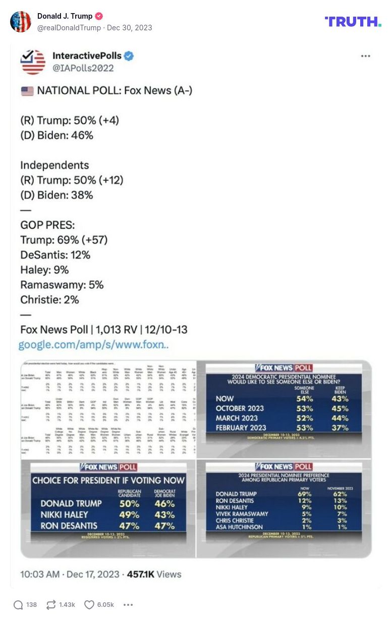 Post image from Donald Trump