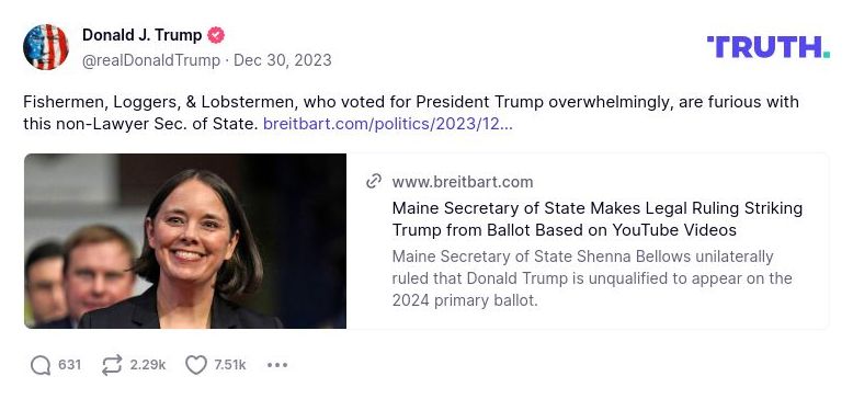 Post image from Donald Trump