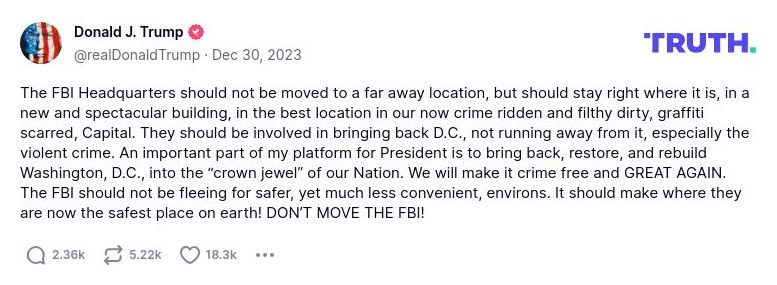 Post image from Donald Trump