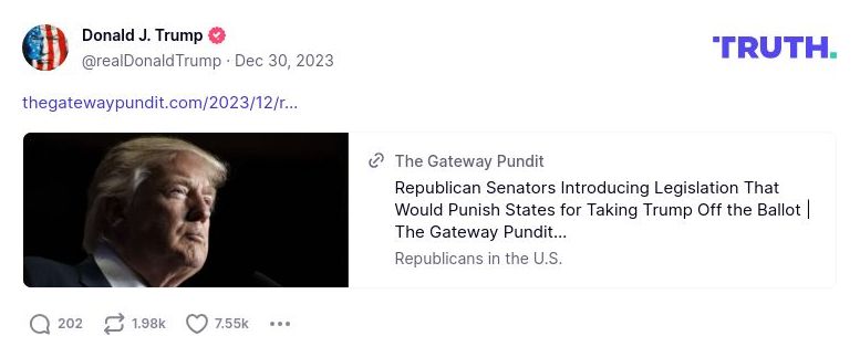 Post image from Donald Trump