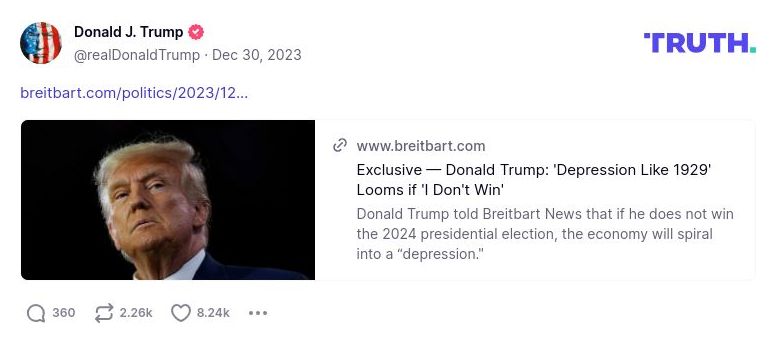 Post image from Donald Trump