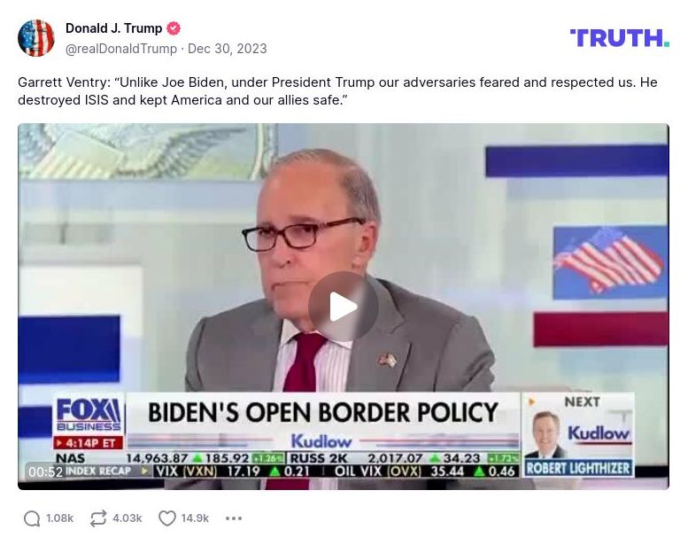 Post image from Donald Trump