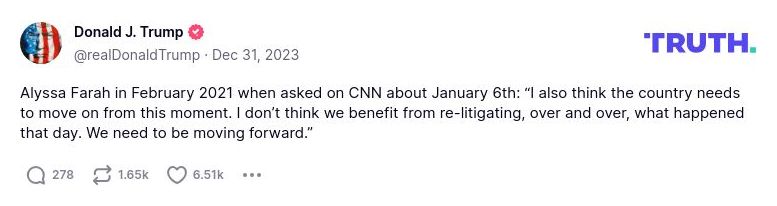 Post preview from Donald Trump