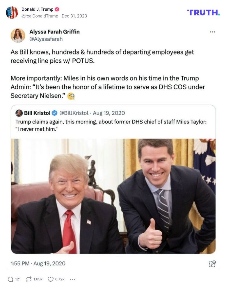 Post image from Donald Trump