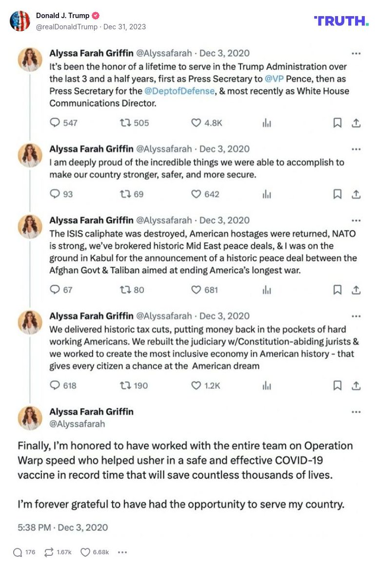 Post image from Donald Trump