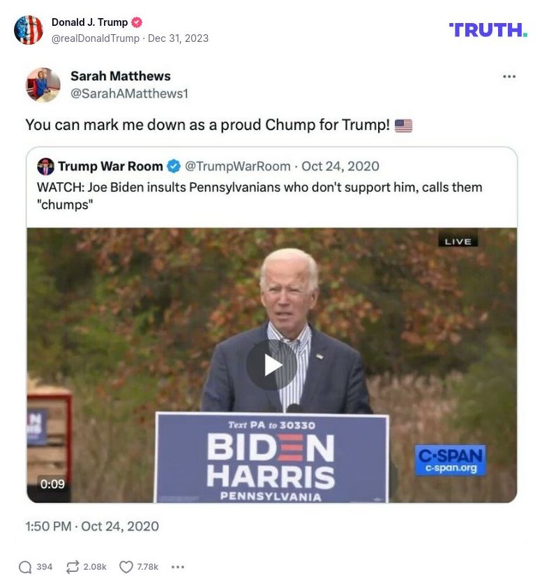 Post image from Donald Trump