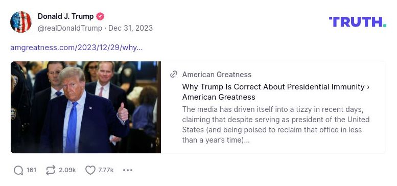 Post image from Donald Trump