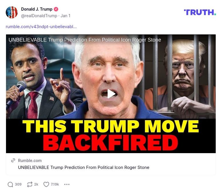 Post image from Donald Trump