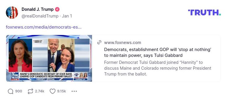 Post image from Donald Trump