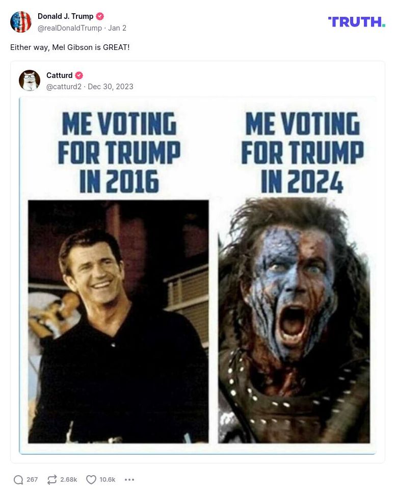 Post image from Donald Trump