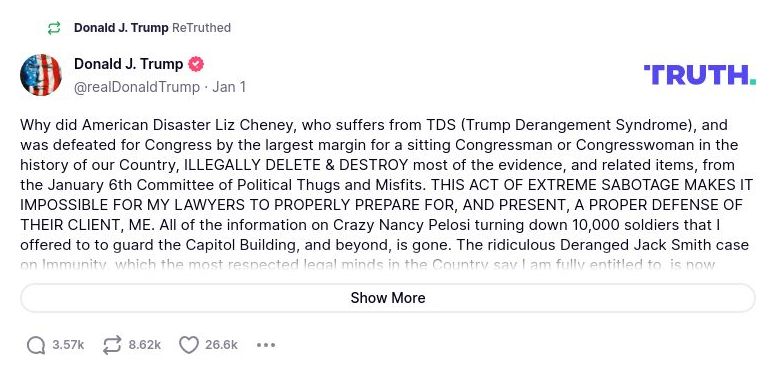 Post image from Donald Trump