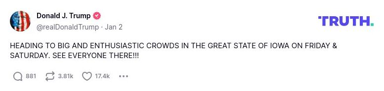 Post image from Donald Trump