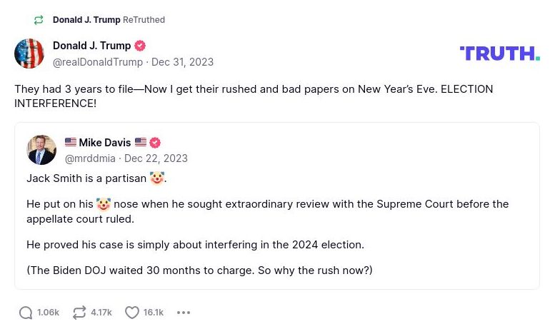 Post image from Donald Trump