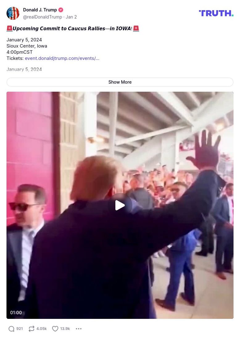 Post image from Donald Trump