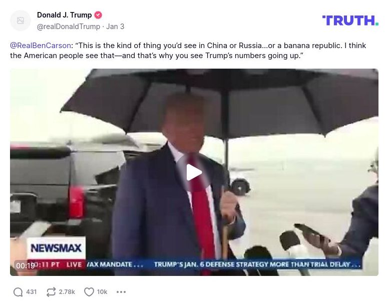 Post preview from Donald Trump