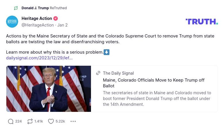 Post image from Donald Trump