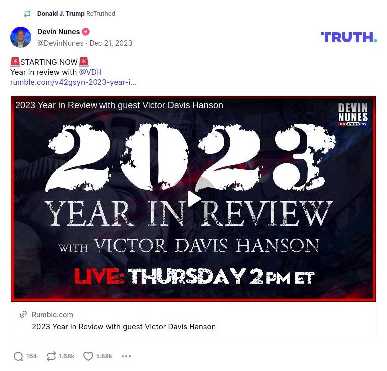 Post image from Donald Trump